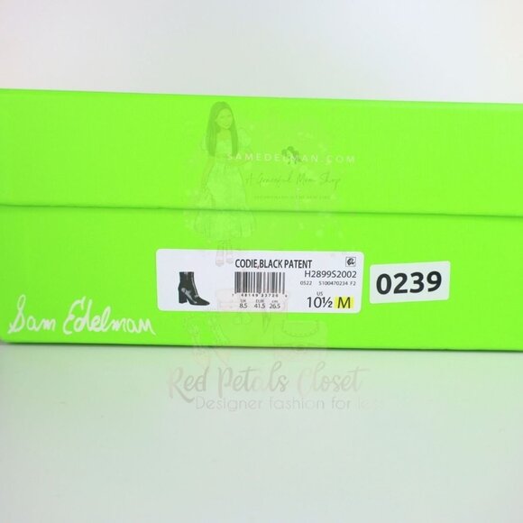 Sam Edelman Women's Codie High Heel Booties Patent Leather Black 10.5- 0239 - Picture 13 of 16